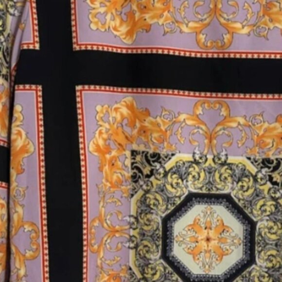 New Women’s Baroque Print Long Sleeve Shirt Button-Up Shirt Size: M - Picture 5 of 5